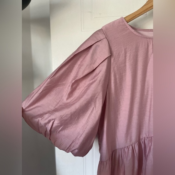 Moon River pink asymmetrical tiered minidress - Picture 10 of 13